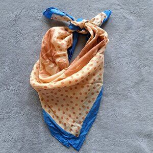 💚Anne Klein for Robinson & Golluber 100%Silk Blue/Orange Scarf